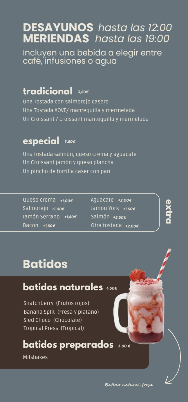 DESAYUNOS Y MERIENDAS PARACUELLOS